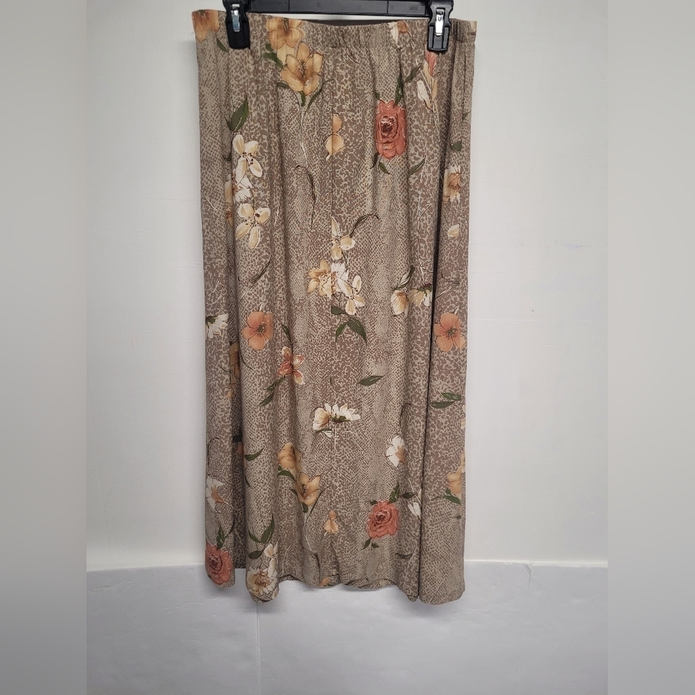 Southern Lady S Rayon/Wool Skirt Like New Full Elastic Waist